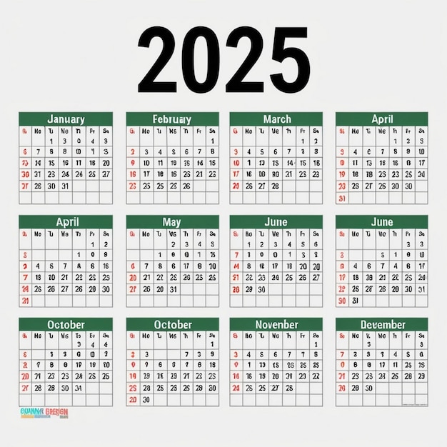 Template For 2025 Calendar Premium AIgenerated image