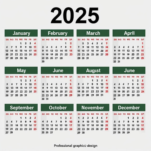 Template For 2025 Calendar Premium AIgenerated image