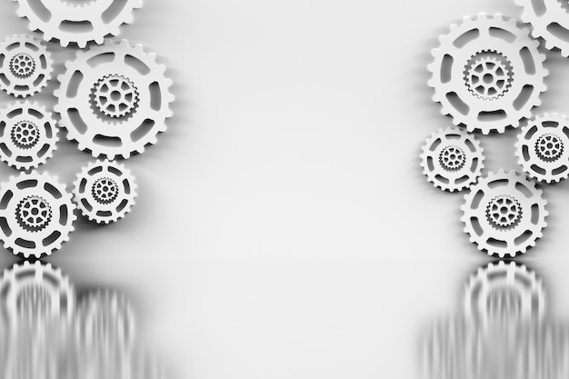 Photo template background with mechanical gears.