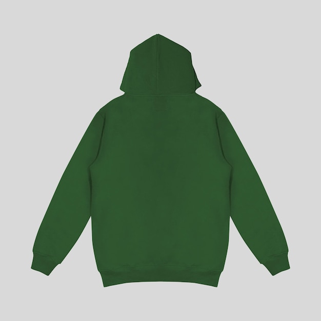 Template blank flat donkergroene hoodie Hoodie sweatshirt met lange mouwen flatlay mockup