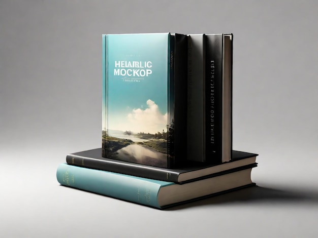 Шаблон книги для рекламы издания Белая книга с твердой обложкой 3D-рендеринг