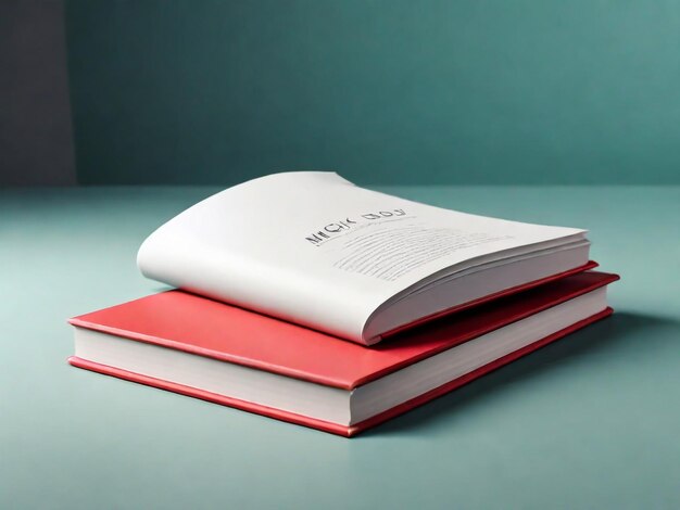 Template book voor het adverteren van de publicatie Wit boek met een harde omslag 3D-weergave