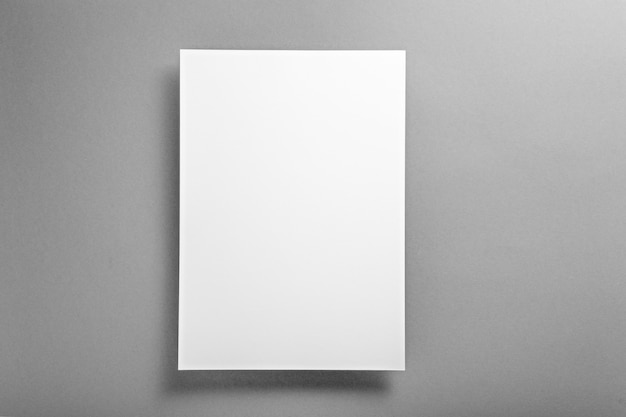 Photo template concept, white blank layout on ultimate gray background