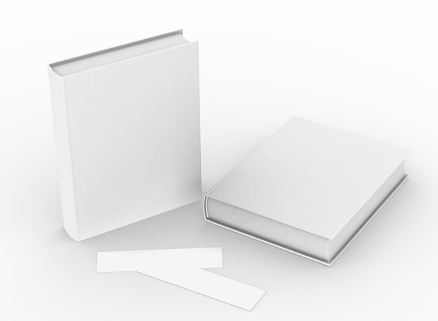 Template empty book mockup 3D rendering