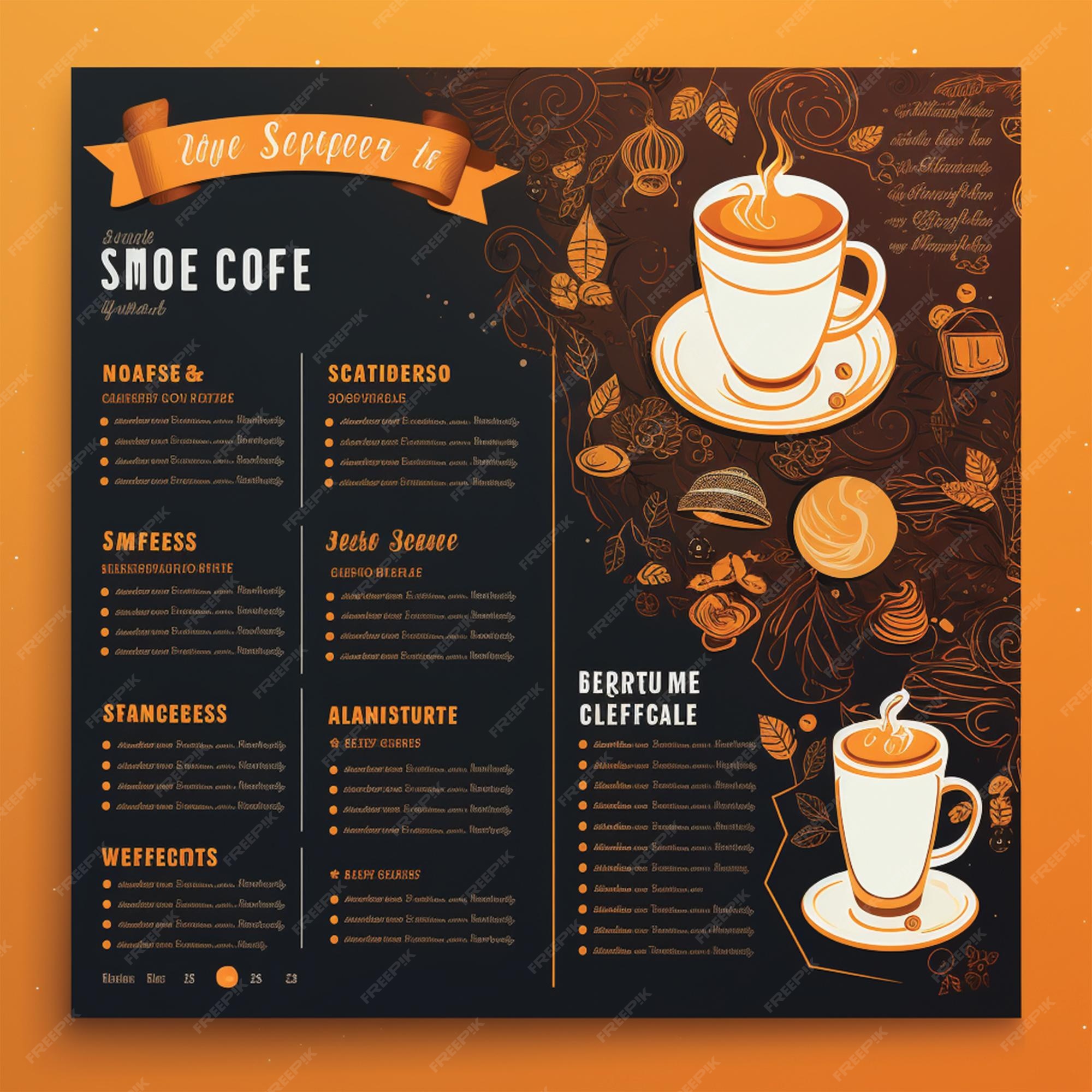 Premium Photo | Template for food menu
