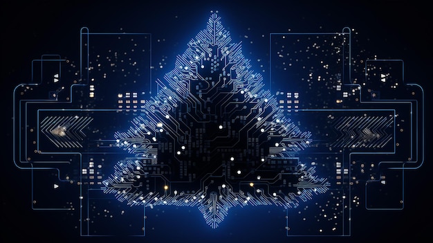 Шаблон новогодних и рождественских открыток в стиле Generative AI