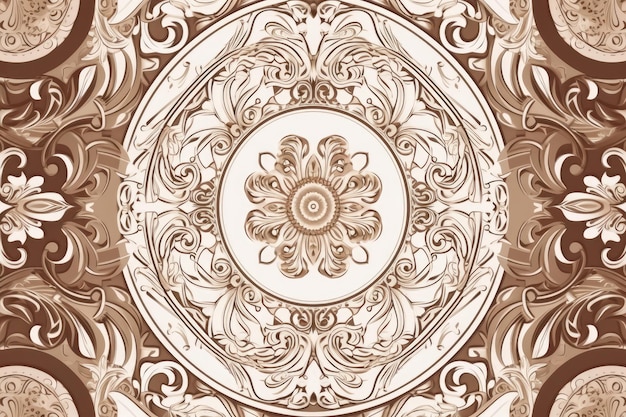 Template thai pattern for seamless background brown and white color