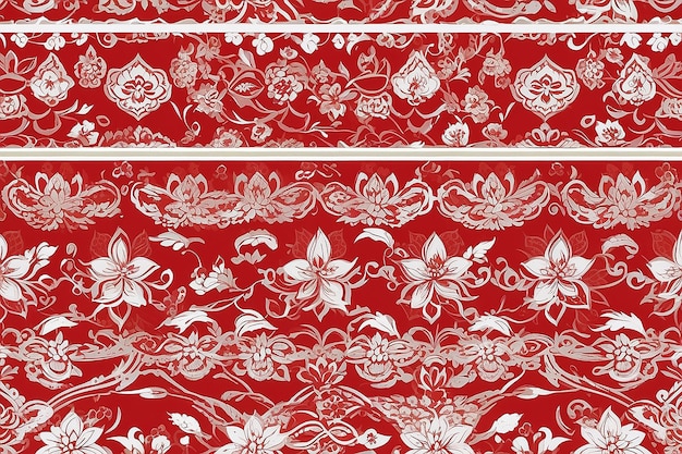 Template thai pattern for seamless background red and white color