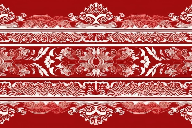 Photo template thai pattern for seamless background red and white color