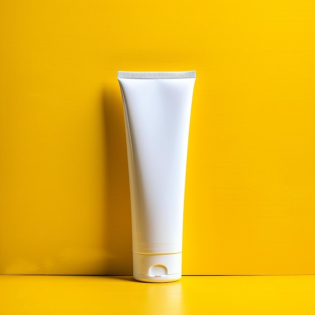 template of a tube of sun cream on the background of presentation cosmetics