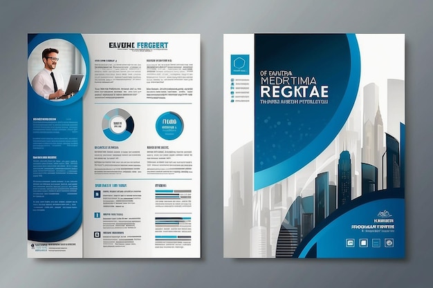 Photo template vector design for brochure annual report
