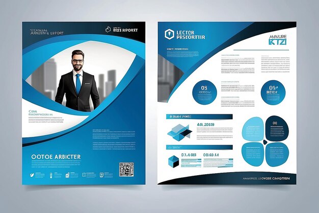 Photo template vector design for brochure annualreport magazine poster corporate presentation