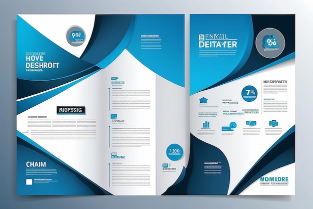 Brochure AnnualReportのテンプレートベクトルデザイン