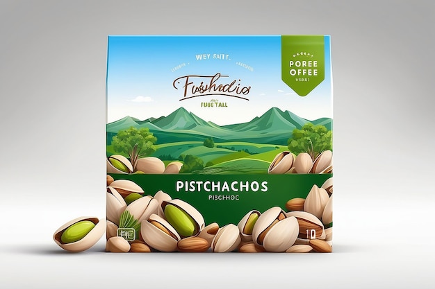 Template voor het etiketteren van verse lokale pistachenoten Abstract Vector Packaging Design Layout