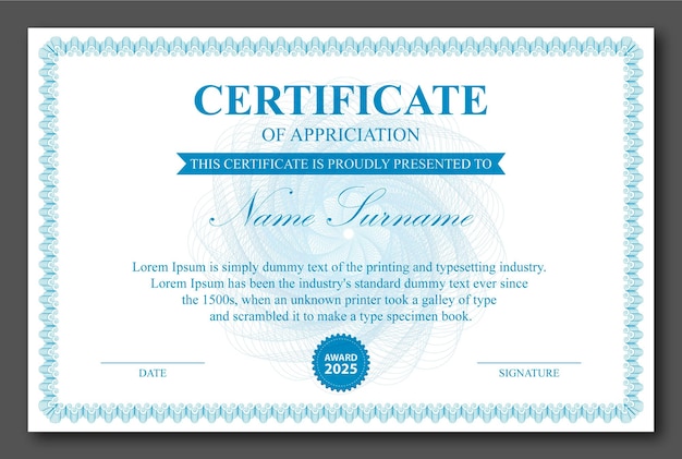 Template voor het Goulochi-certificaat