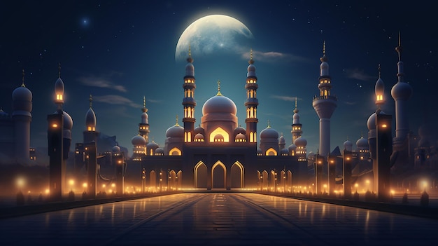 Template voor het ontwerpen van Ramadan-groetekaartjes