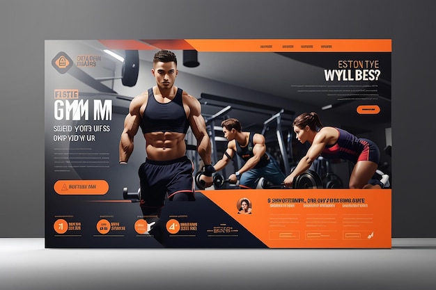 Template voor webbanners voor sportscholen en fitnesscentra