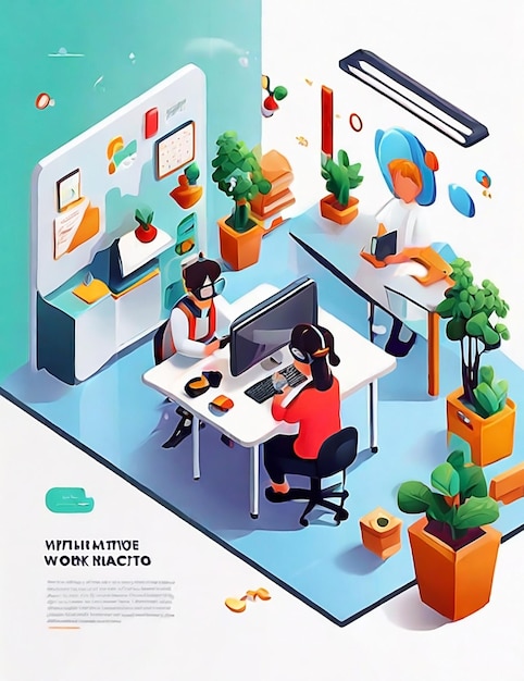 Photo template web isometric