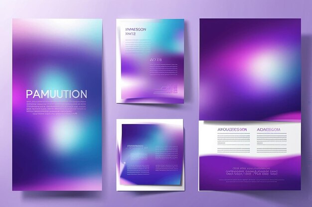 Photo templates for multipurpose presentation blurred effect on purple blue background event party flyer