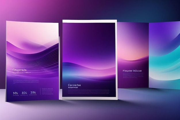 Templates for multipurpose presentation blurred effect on purple blue background event party flyer