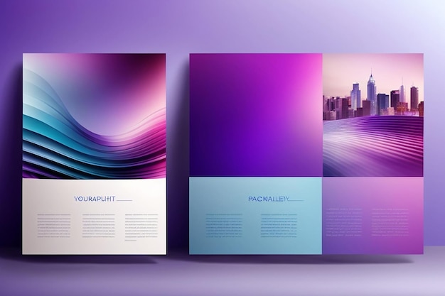 Photo templates for multipurpose presentation blurred effect on purple blue background event party flyer