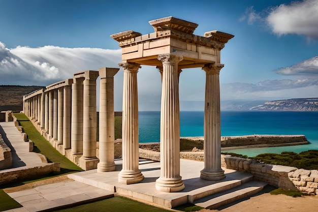 The temple of apollo is located on the coast of the island of crete.