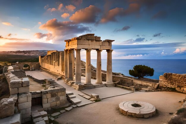 The temple of apollo is located in the ruins of athens.