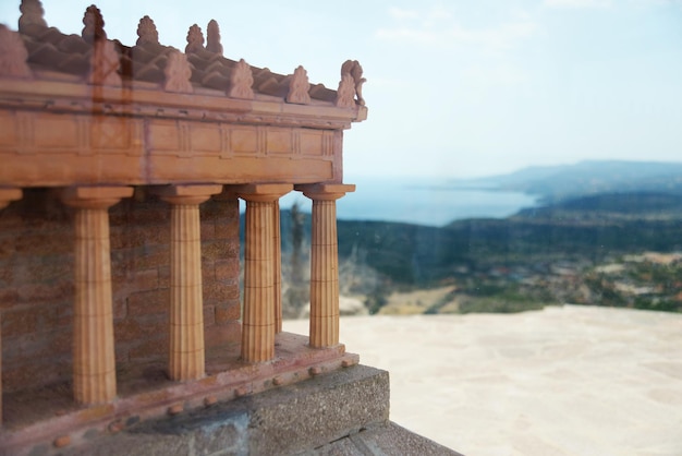 아테나 신전. 고대 도시 아소스에 있는 아테나 신전 유적. 베람칼레, 차낙칼레,
