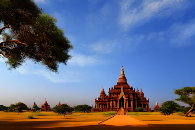 A temple in bagan, myanmar