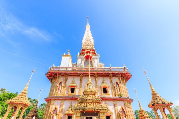 Temple Chaitararam Wat Chalong temple in Phuket province Thailand