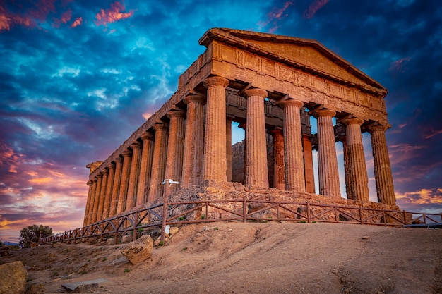 Temple of concord in agrigento in italy.