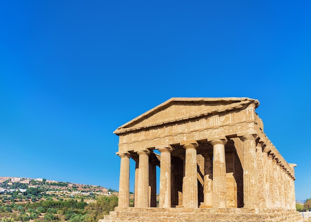 Temple of Concordia on Agrigento in Sicily, Italy island