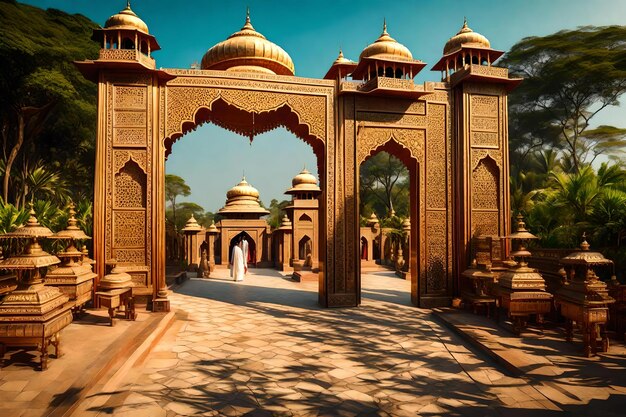 Photo a temple in the desert