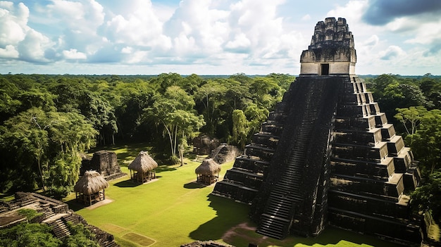 Temple of the Great Jaguar at Tikal in Guatemala