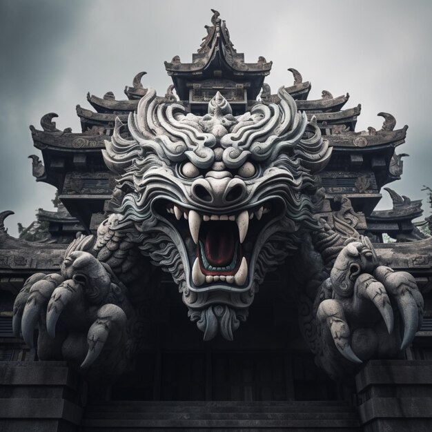 A temple guarded by stone gargoyles that come to life