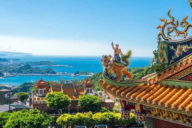 Photo temple at jiufen old street in taipei