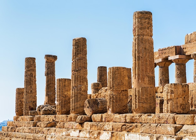 Temple of Juno in the Valley of the Temples in Agrigento, Sicily island, Italy