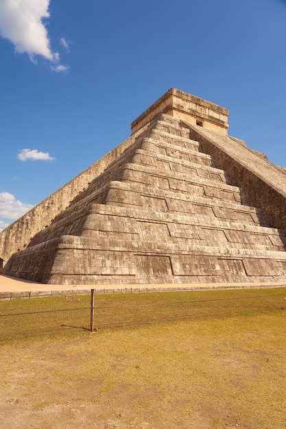 Temple of Kukulkan pyramid in Chichen Itza Yucatan Mexico