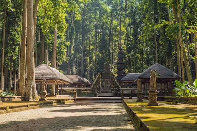 Temple in the Monkey Forest in Ubud. Bali Island Indonesia.