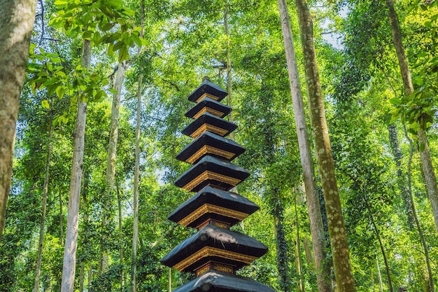 Temple in the Monkey Forest in Ubud. Bali Island Indonesia.