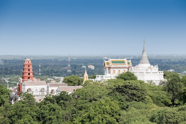 Temple on mountain top at Khao Wang Palace, Petchaburi, Thailand