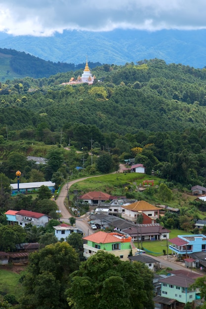 Temple mountain with light during the day.