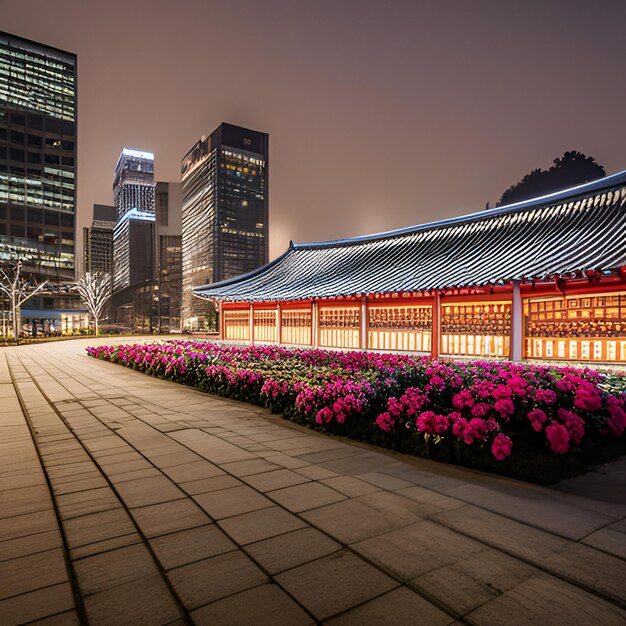 Photo temple mountains sunrise pagoda mist pine trees traditional architecture asia tranquility