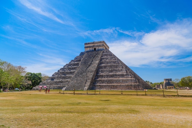 Temple Pyramid of Kukulcan El Castillo Chichen Itza Yucatan Mexico Maya civilization