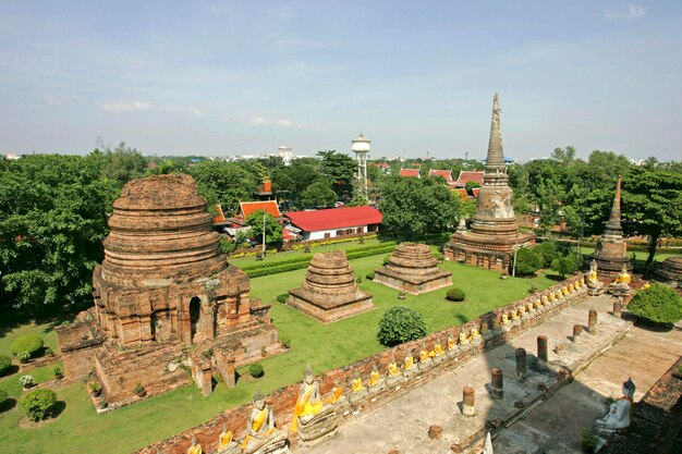 Photo temple site ayutthaya wat yai chaimongkol thailand siam asia