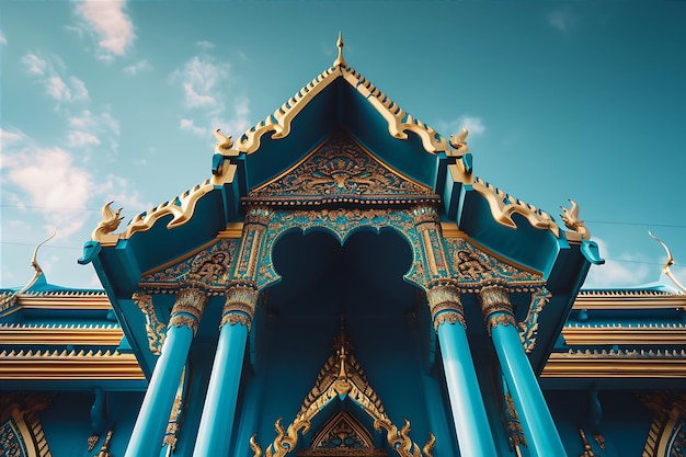 Photo temple stands majestically blue