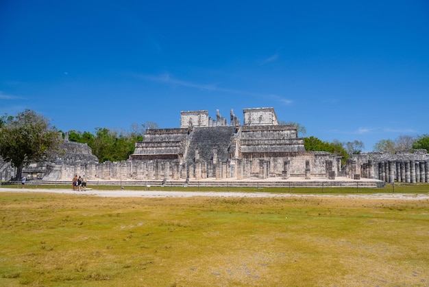 Temple of the Warriors in Chichen Itza Quintana Roo Mexico Mayan ruins near Cancun