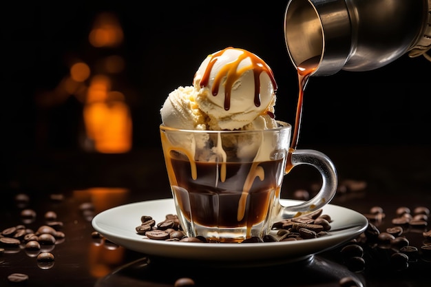 Tempting Affogato Dessert with Espresso and Gelato