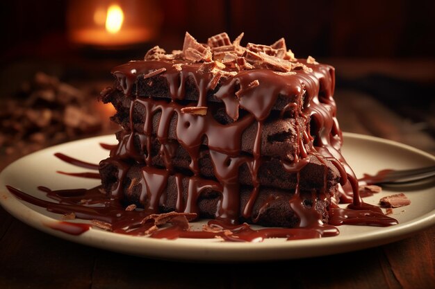 Tempting Chocolate Cake with Chocolate Drizzle and Chocolate Bow