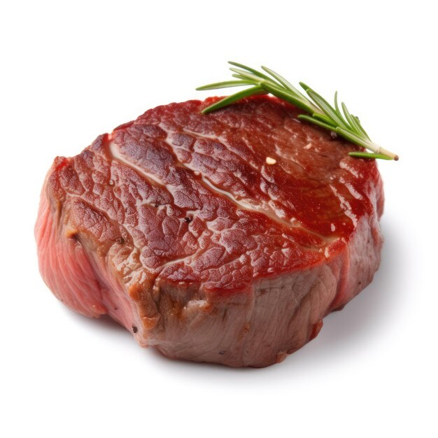 Tempting Chunk of Steak on White Background